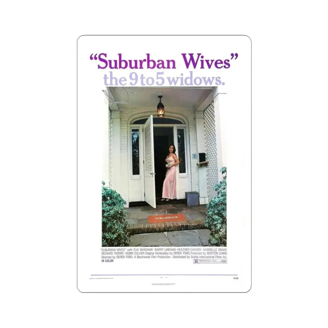 SUBURBAN WIVES 1972 Movie Poster - STICKER Vinyl Kiss-Cut Decal 3 Inch White - The Sticker Space