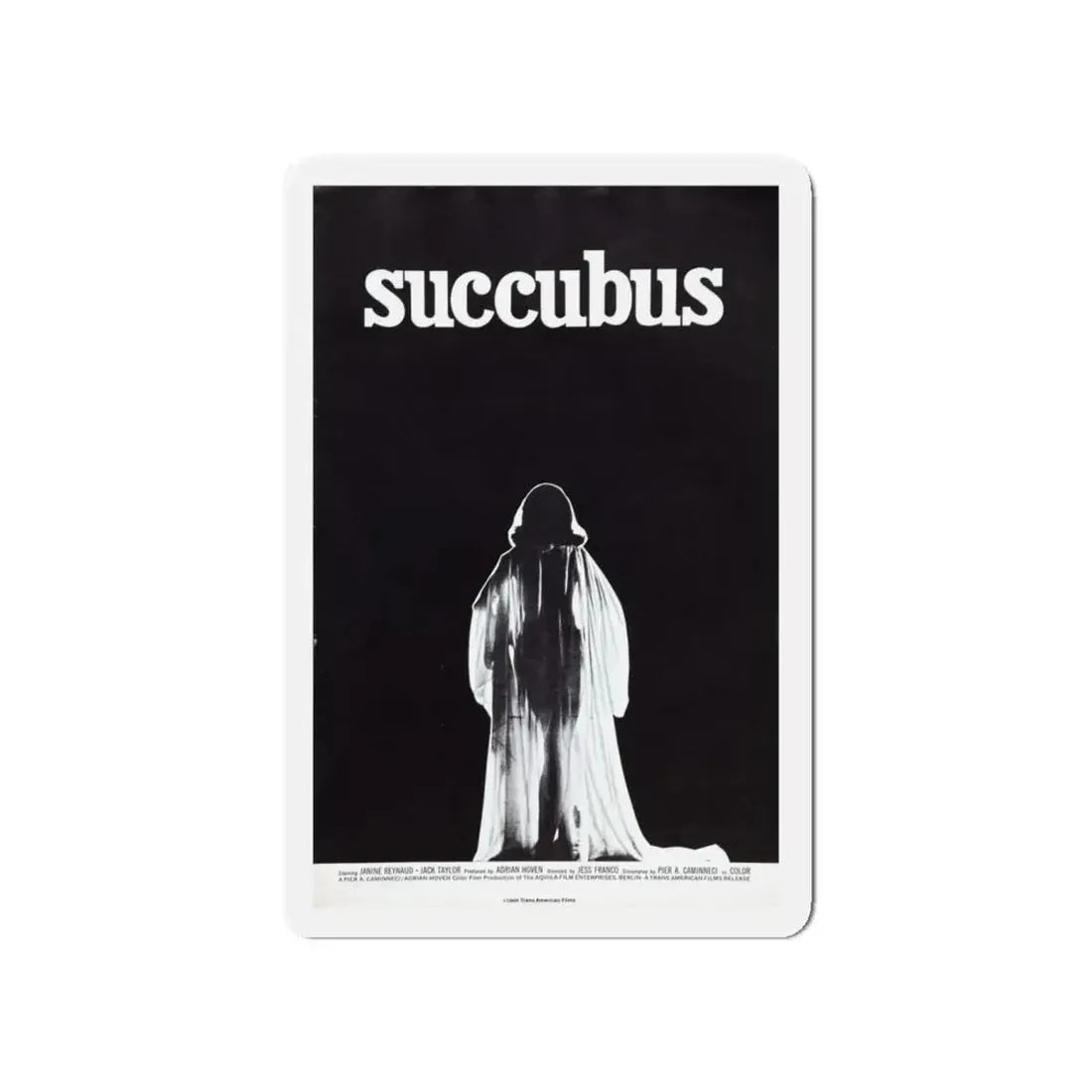 SUCCUBUS 1968 Movie Poster - Refrigerator Magnet 4 Inch Die-Cut - The Sticker Space