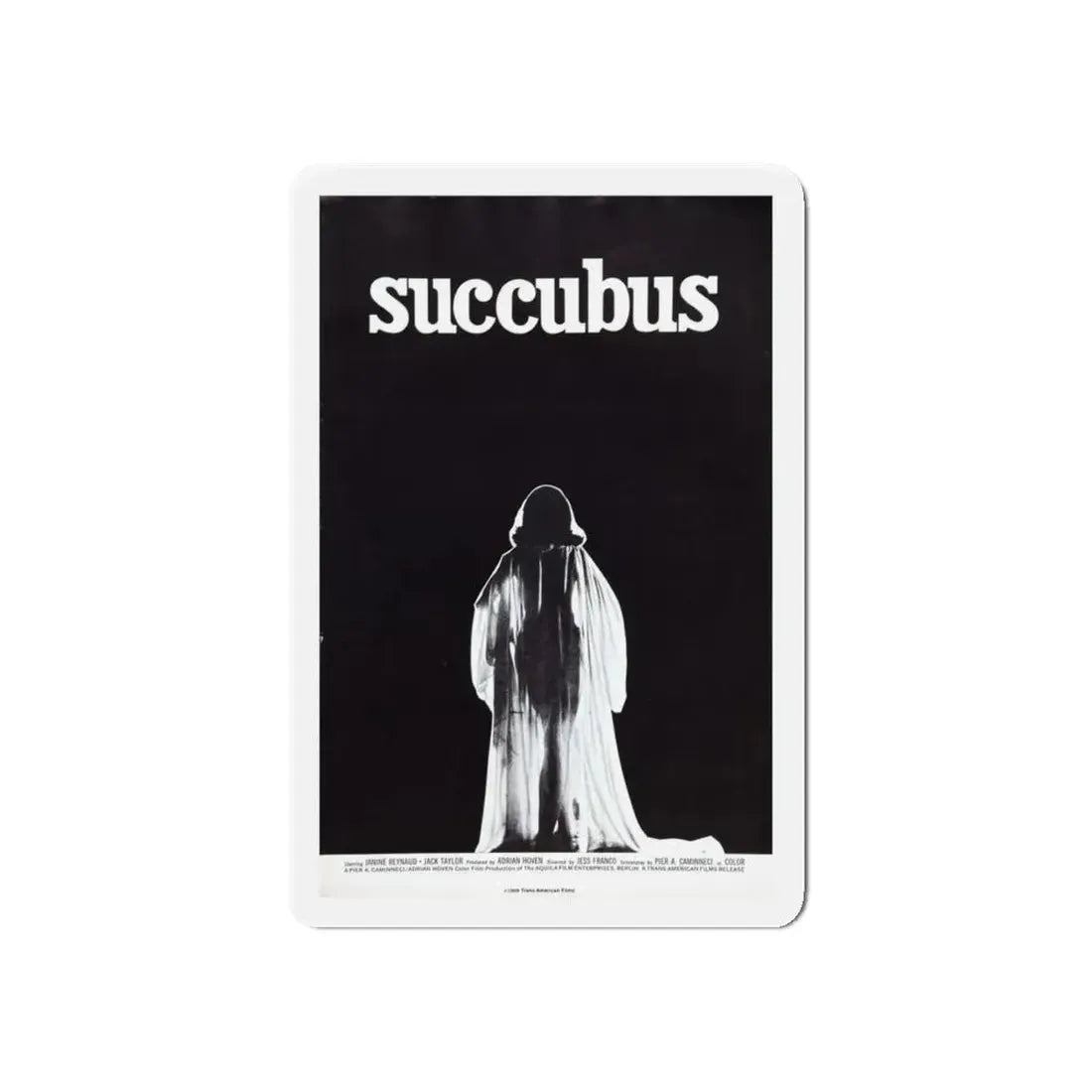 SUCCUBUS 1968 Movie Poster - Refrigerator Magnet 6 Inch Die-Cut - The Sticker Space