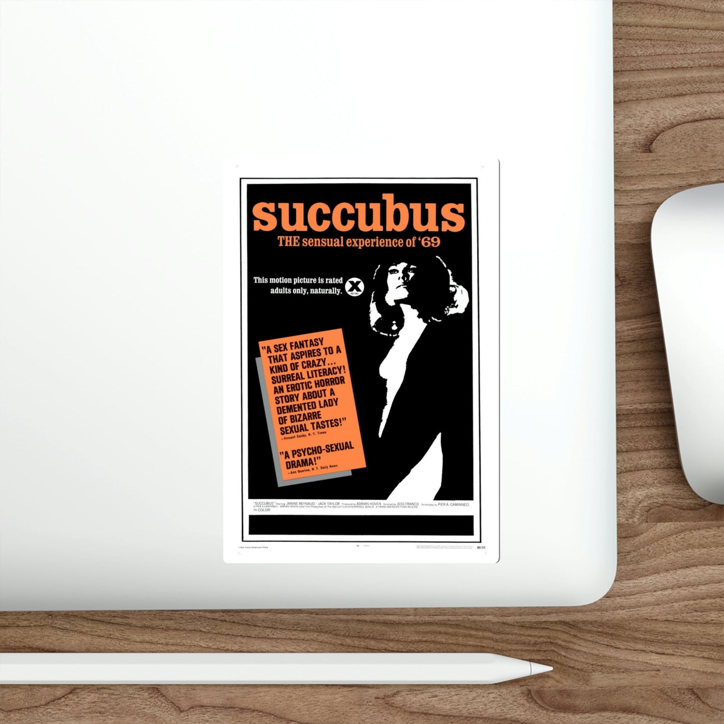 Succubus 1969 Movie Poster STICKER Vinyl Die-Cut Decal-The Sticker Space