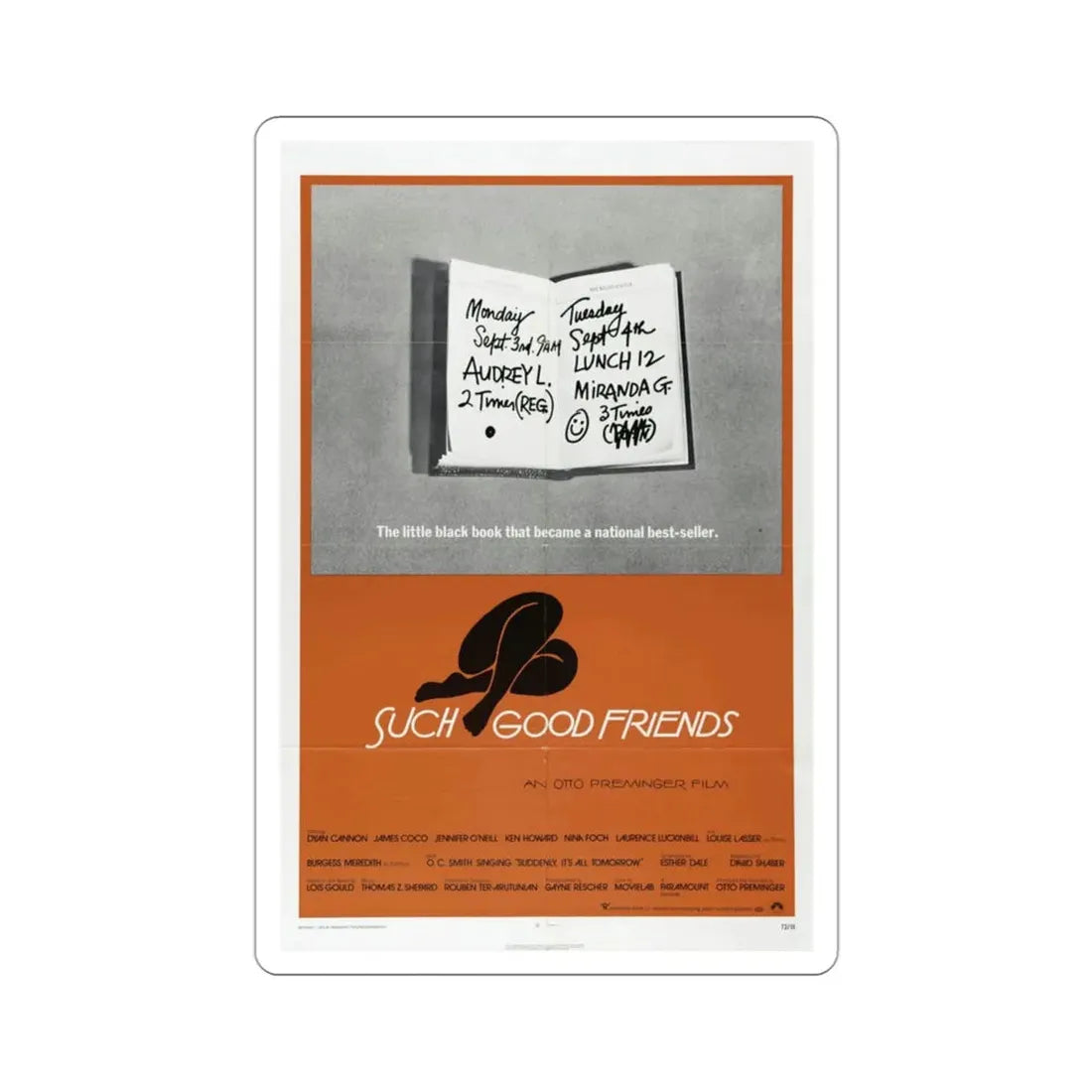 Such Good Friends 1971 Movie Poster STICKER Vinyl Die-Cut Decal 3 Inch - The Sticker Space