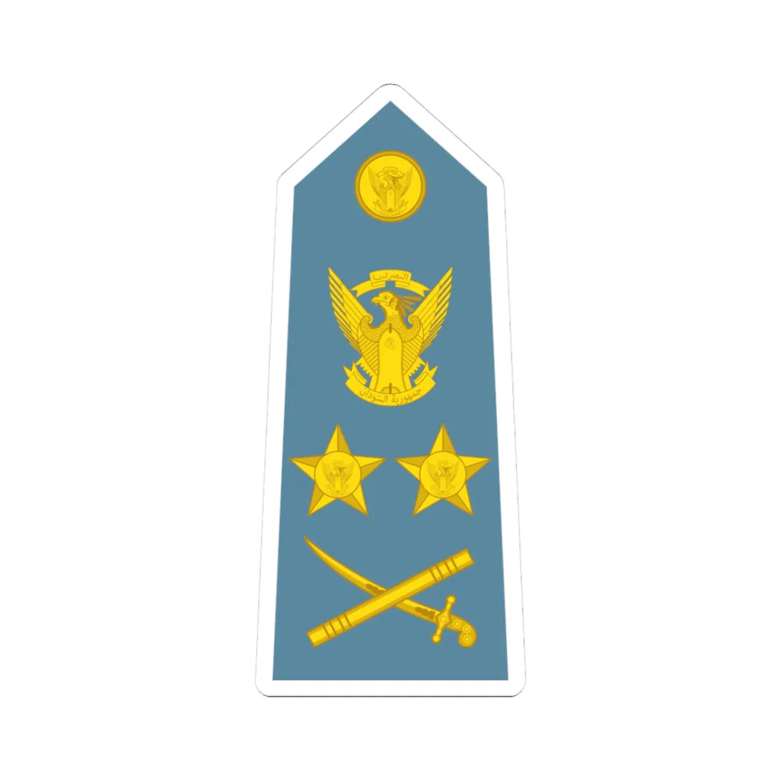 Sudan Air Force   OF09 (Sudan) (Military Rank) STICKER Vinyl Kiss-Cut Decal 3 Inch White - The Sticker Space