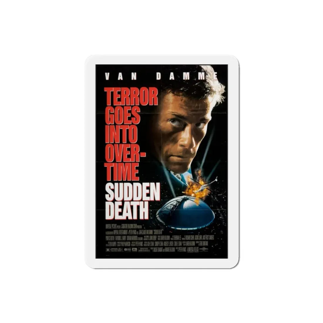 Sudden Death 1995 Movie Poster Refrigerator Magnet 2 Inch - The Sticker Space