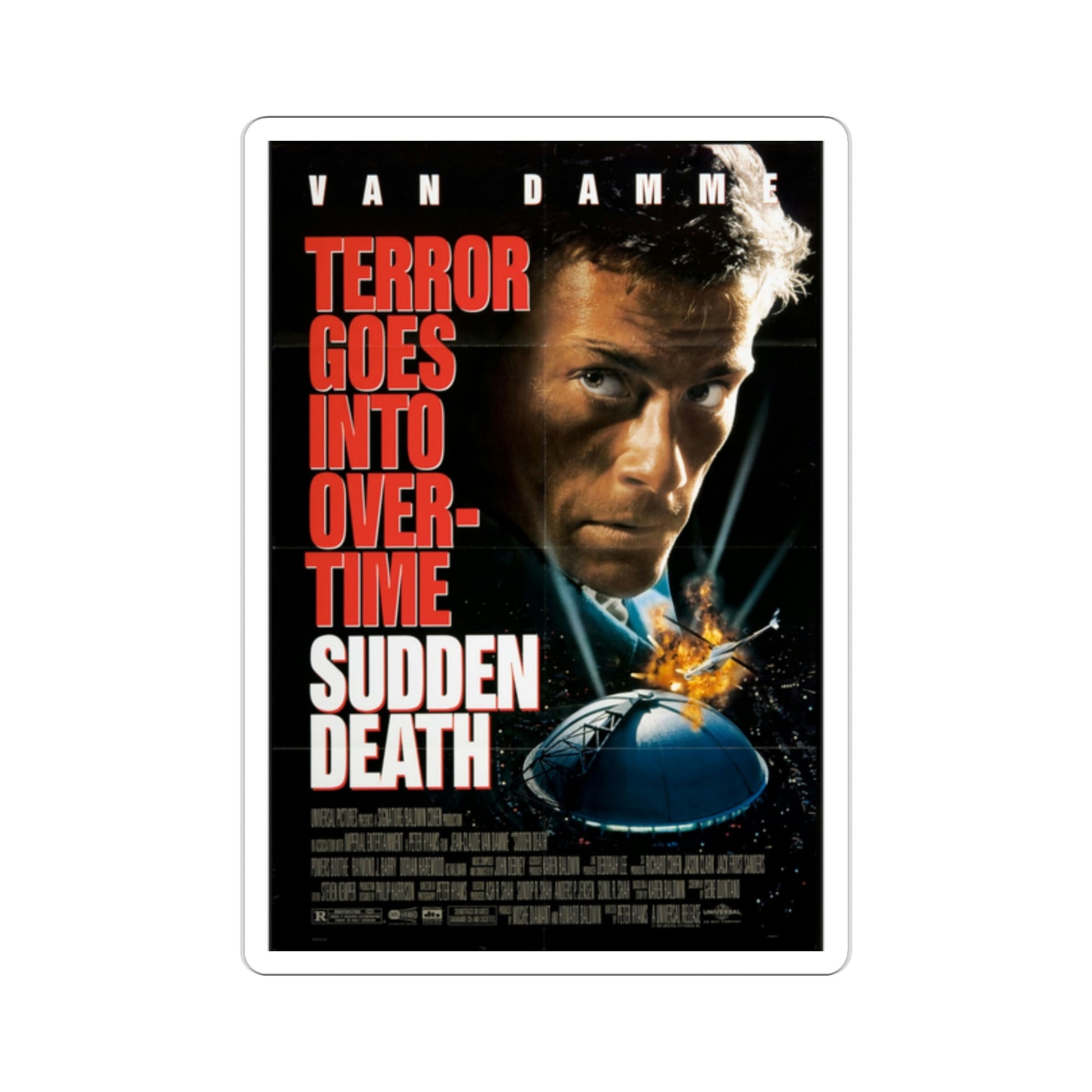 Sudden Death 1995 Movie Poster STICKER Vinyl Die-Cut Decal-2 Inch-The Sticker Space