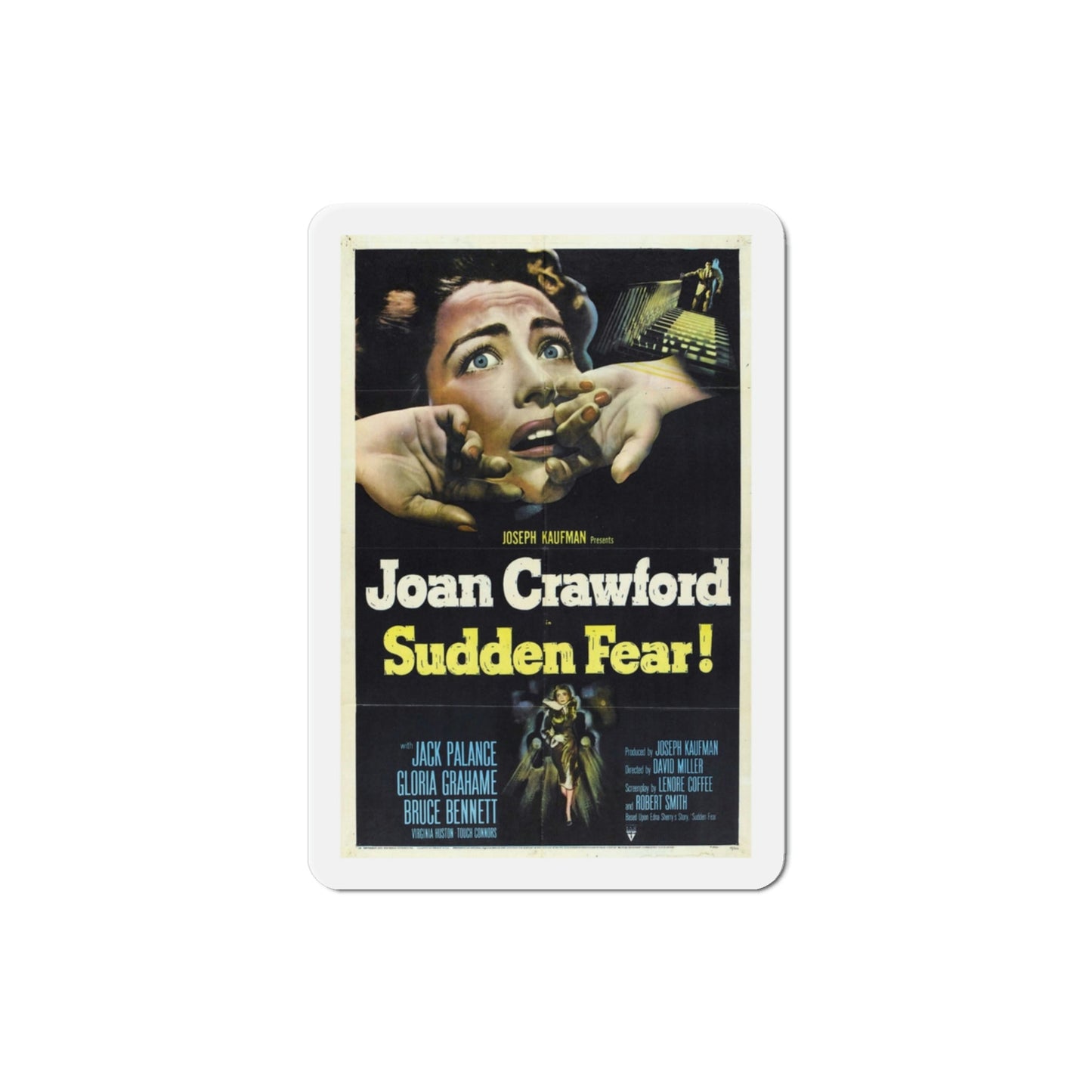 Sudden Fear 1952 Movie Poster Die-Cut Magnet-3 Inch-The Sticker Space