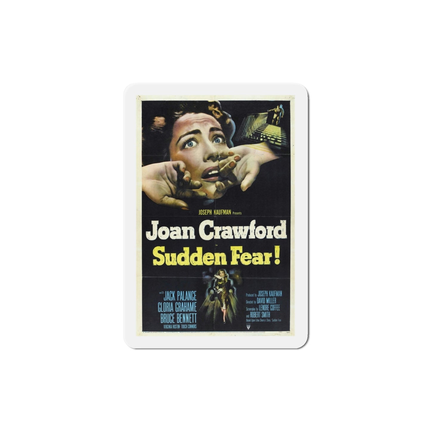 Sudden Fear 1952 Movie Poster Die-Cut Magnet-4 Inch-The Sticker Space