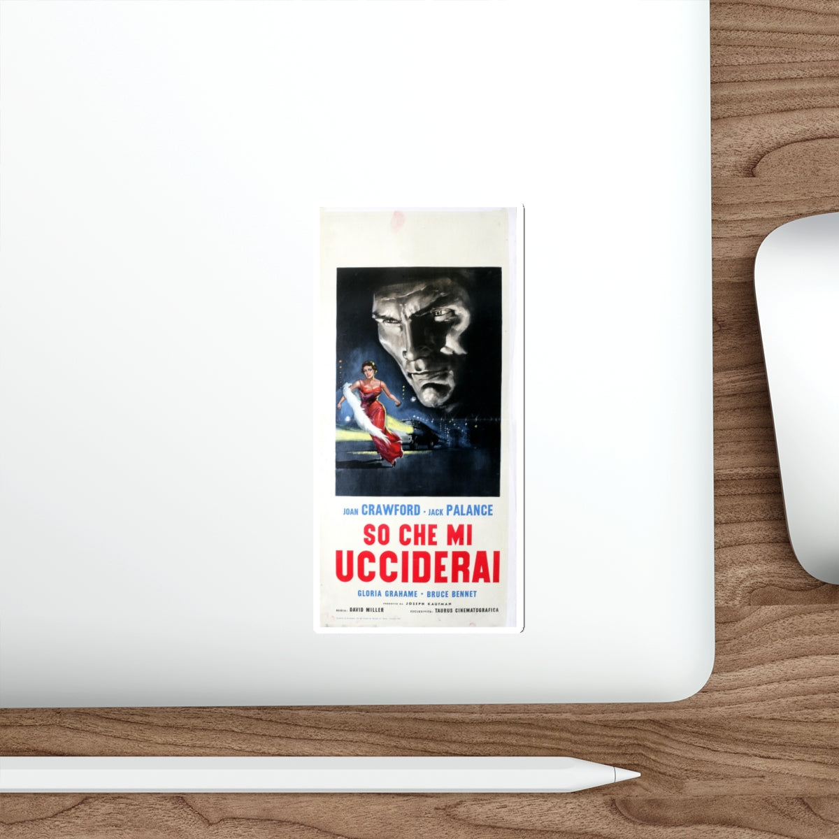 SUDDEN FEAR (ITALIAN) 1952 Movie Poster STICKER Vinyl Die-Cut Decal-The Sticker Space