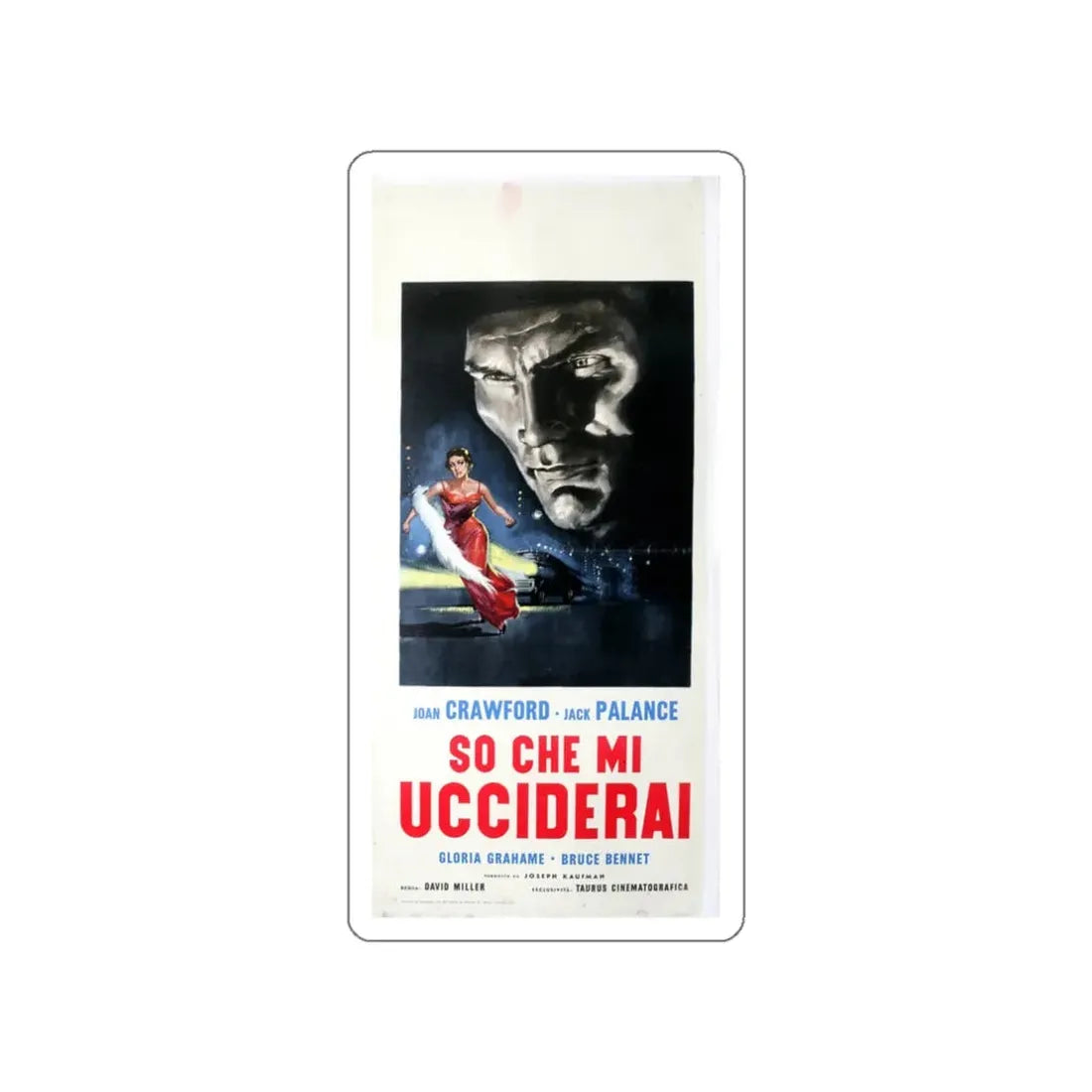 SUDDEN FEAR (ITALIAN) 1952 Movie Poster STICKER Vinyl Die-Cut Decal 3 Inch - The Sticker Space