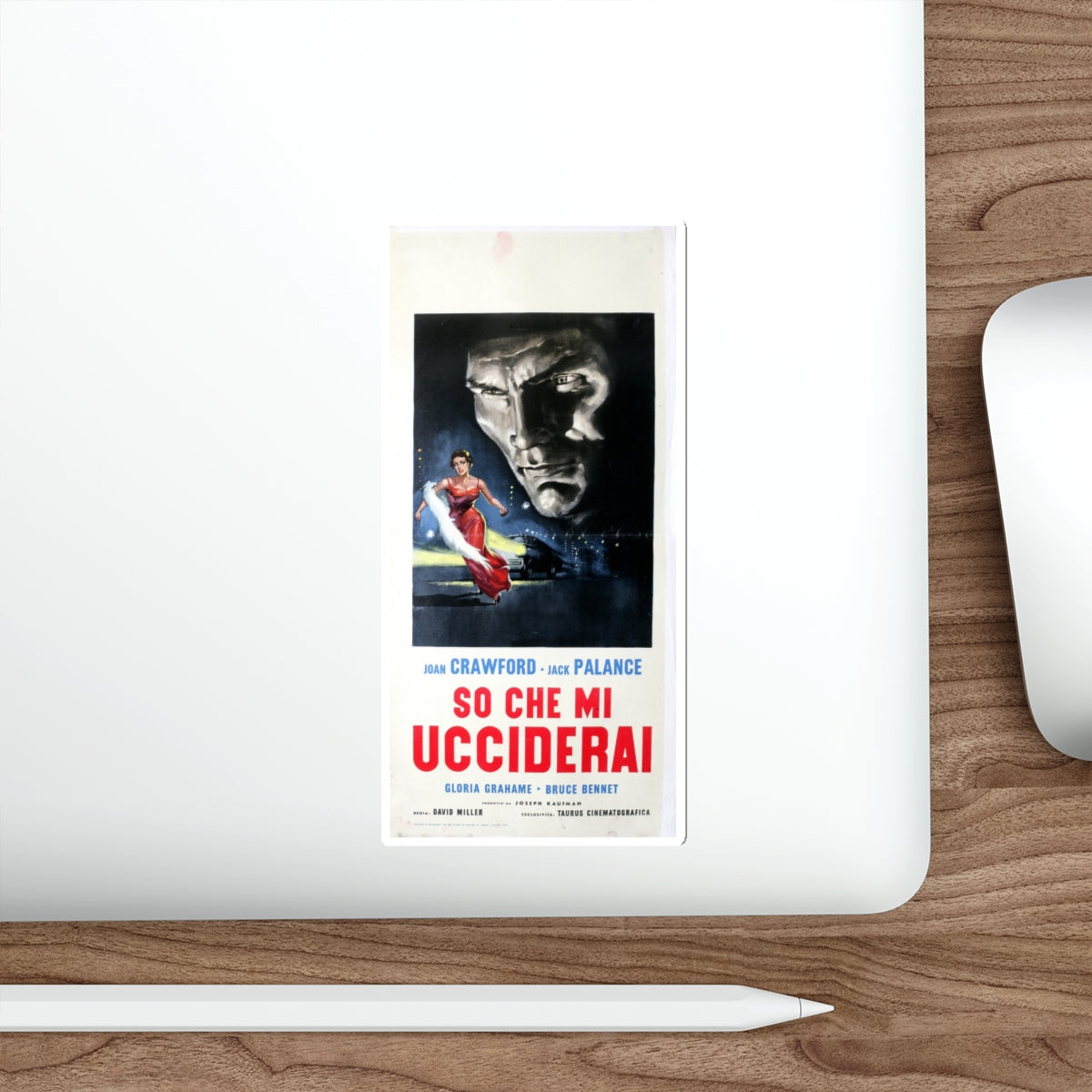 SUDDEN FEAR (ITALIAN) 1952 Movie Poster STICKER Vinyl Die-Cut Decal-The Sticker Space