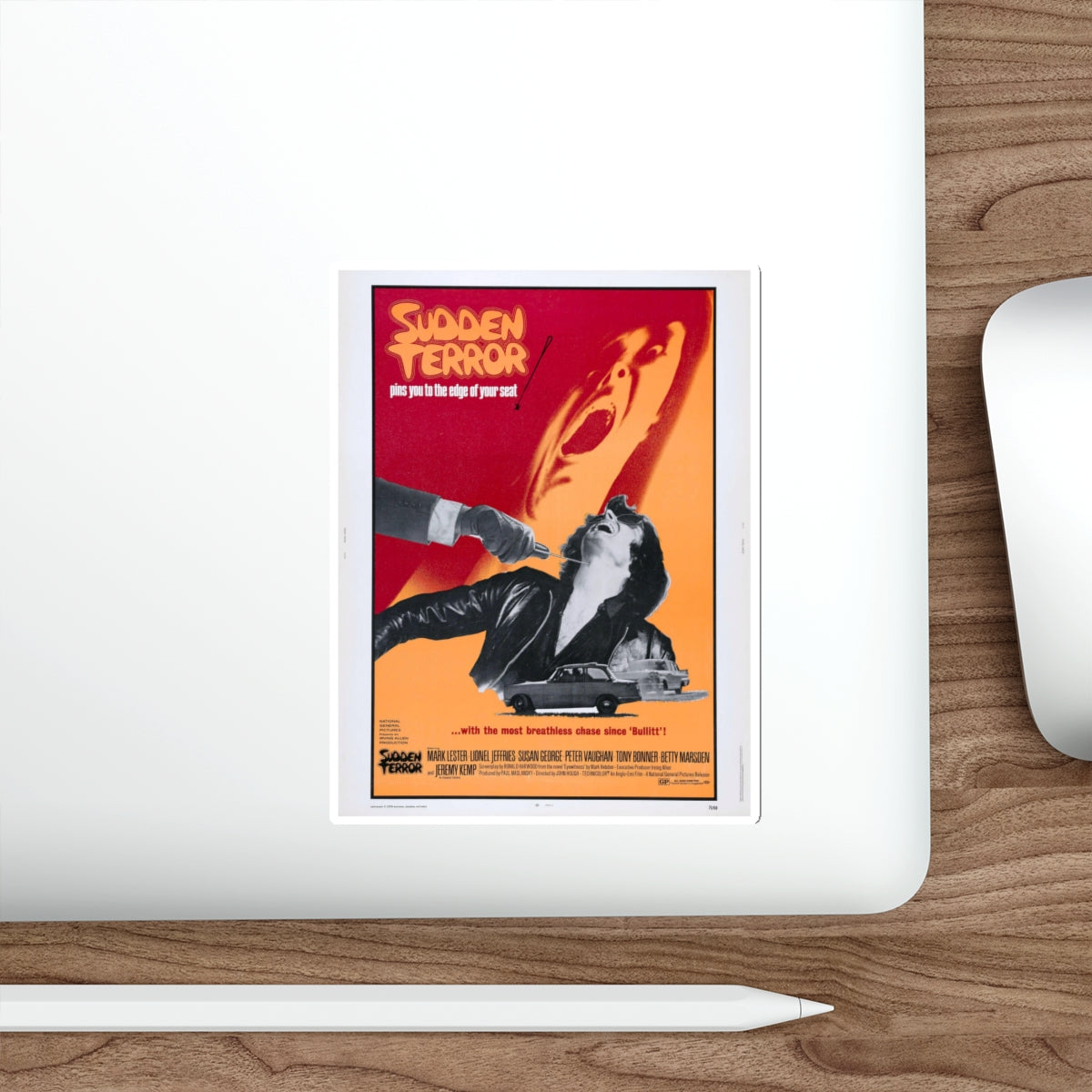 SUDDEN TERROR 1970 Movie Poster STICKER Vinyl Die-Cut Decal-The Sticker Space