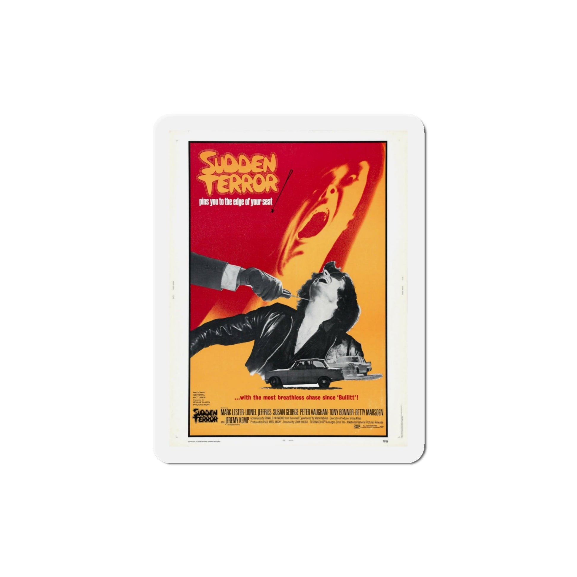 Sudden Terror 1971 Movie Poster Die-Cut Magnet-4" x 4"-The Sticker Space