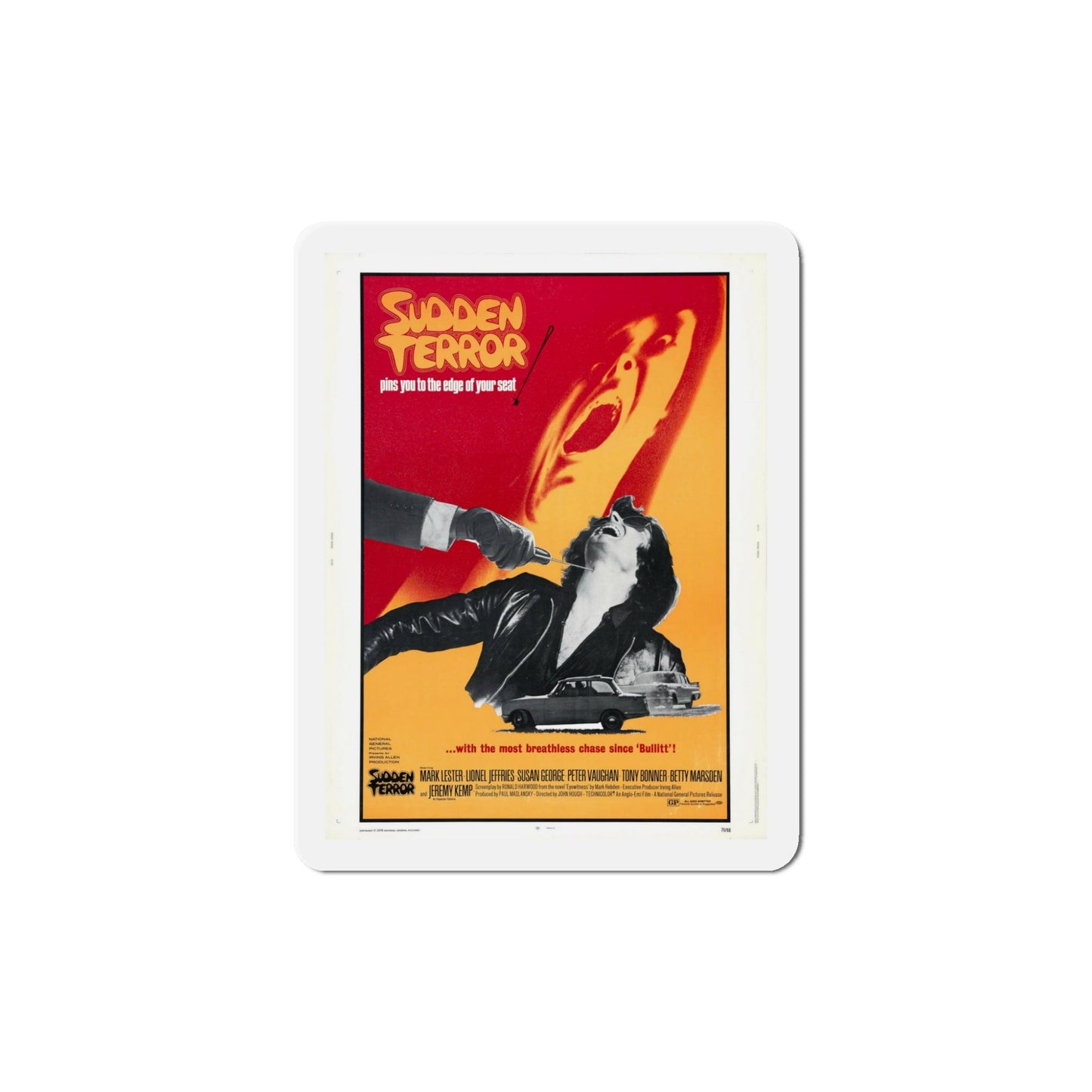 Sudden Terror 1971 Movie Poster Die-Cut Magnet-5" x 5"-The Sticker Space