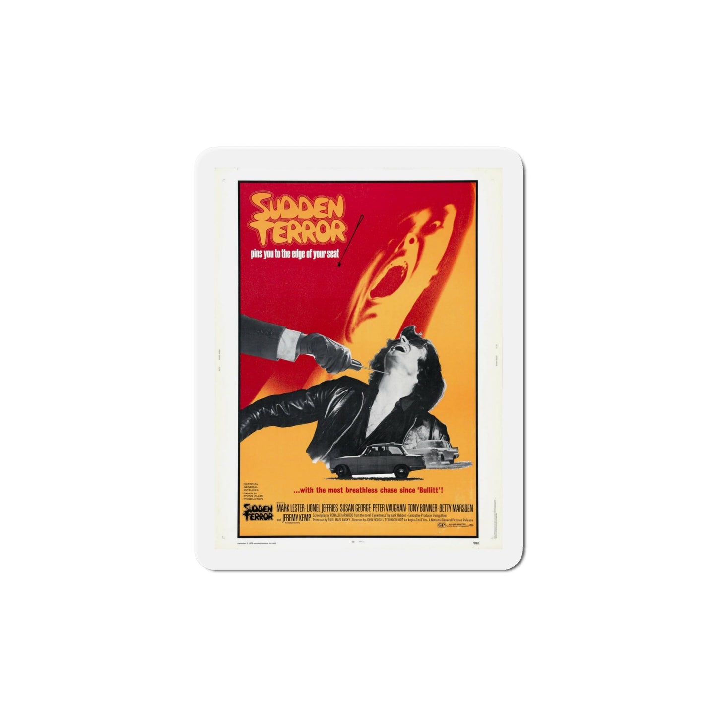 Sudden Terror 1971 Movie Poster Die-Cut Magnet-6 × 6"-The Sticker Space