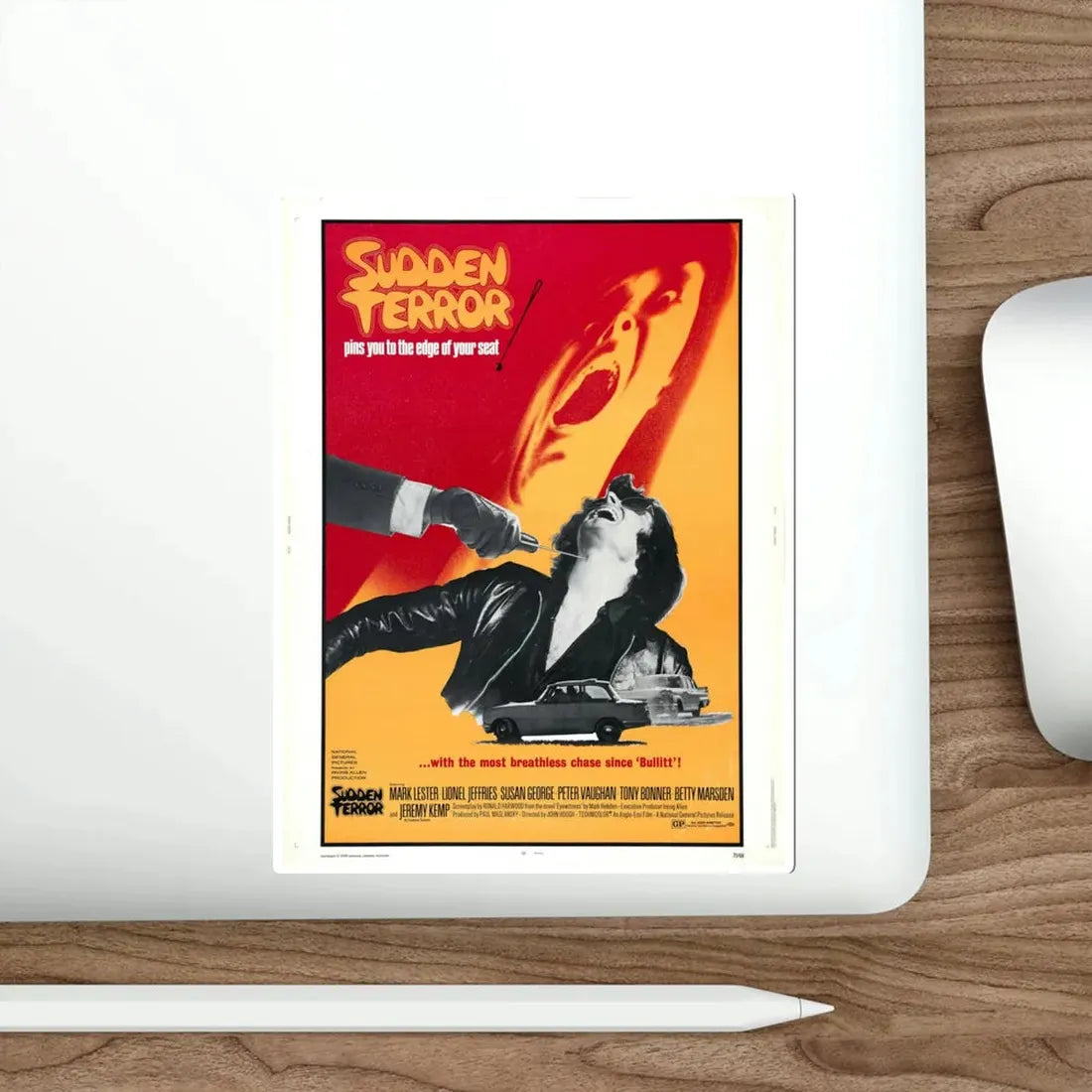 Sudden Terror 1971 Movie Poster STICKER Vinyl Die-Cut Decal - The Sticker Space