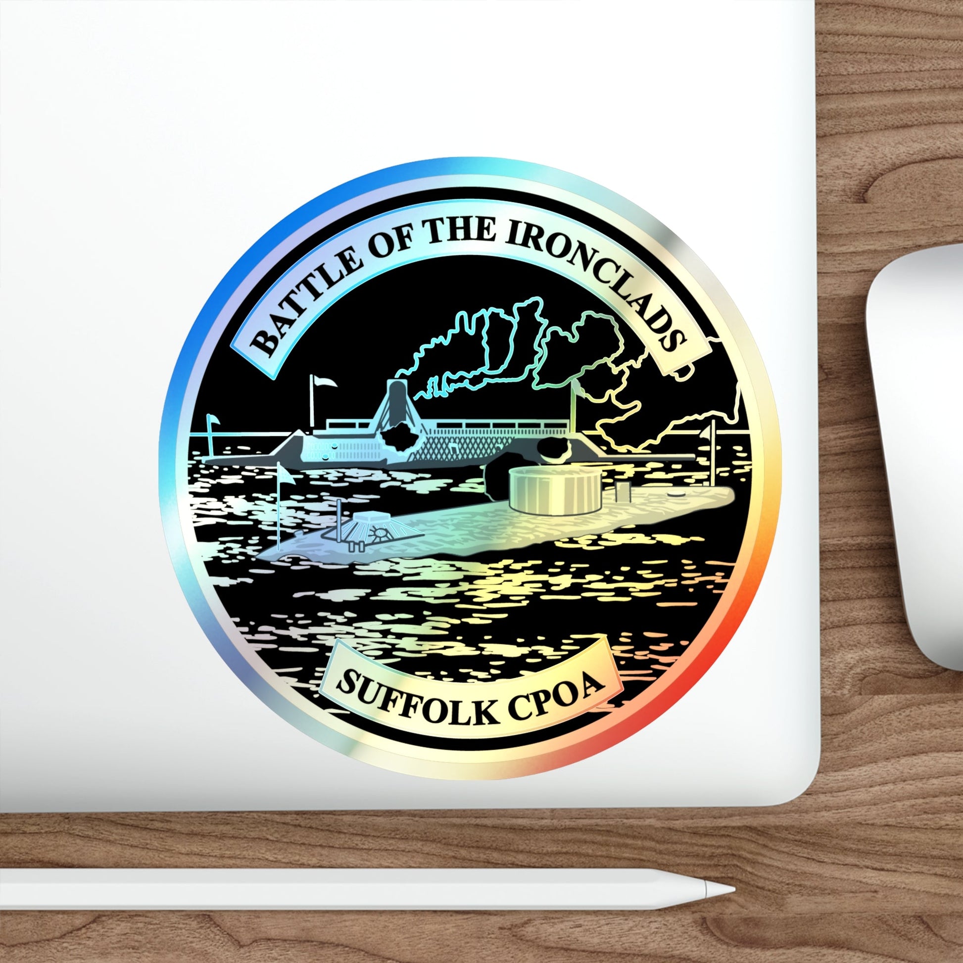 Suffolk Battle of the Iron Clads (U.S. Navy) Holographic STICKER Die-Cut Vinyl Decal-The Sticker Space