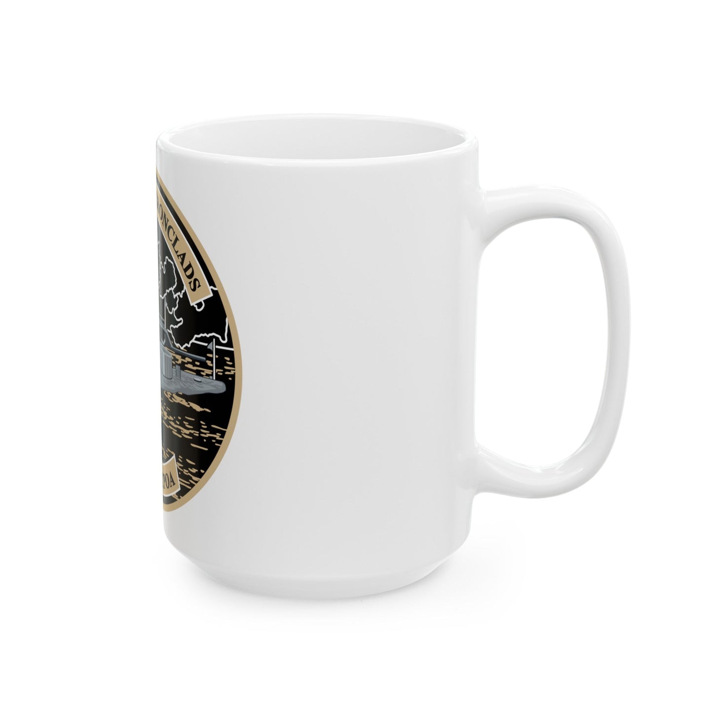 Suffolk Battle of the Iron Clads (U.S. Navy) White Coffee Mug-The Sticker Space