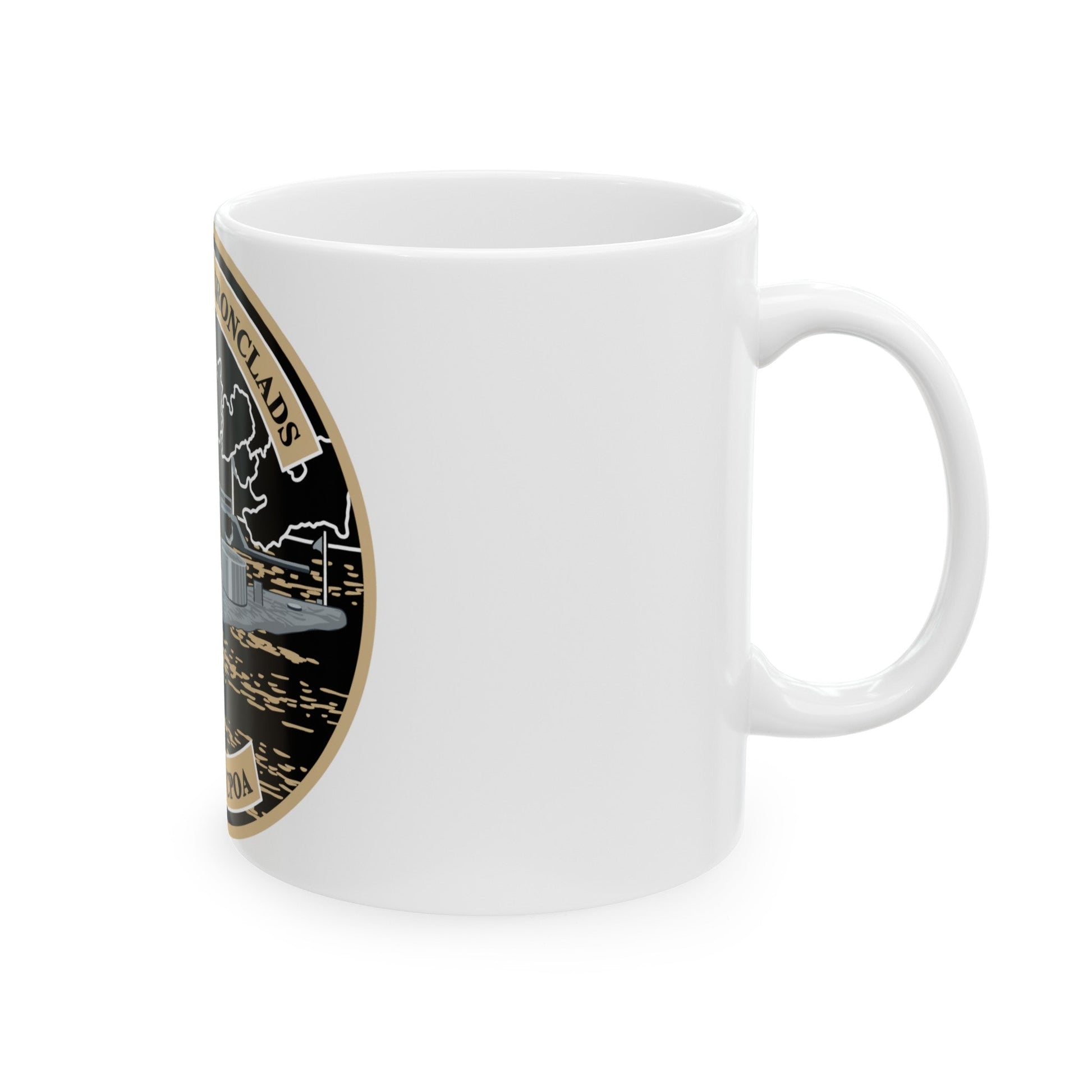 Suffolk Battle of the Iron Clads (U.S. Navy) White Coffee Mug-The Sticker Space