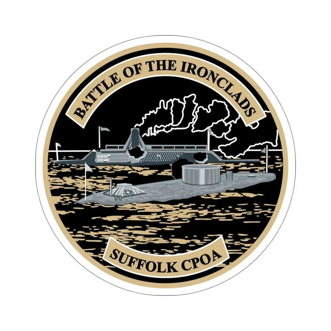 Suffolk Battle of the Iron Clads (U.S. Navy) STICKER Vinyl Die-Cut Decal 4 Inch - The Sticker Space
