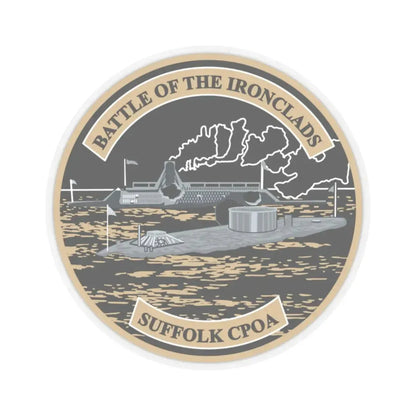 Suffolk Battle of the Iron Clads (U.S. Navy) STICKER Vinyl Kiss-Cut Decal 2 Inch Transparent - The Sticker Space