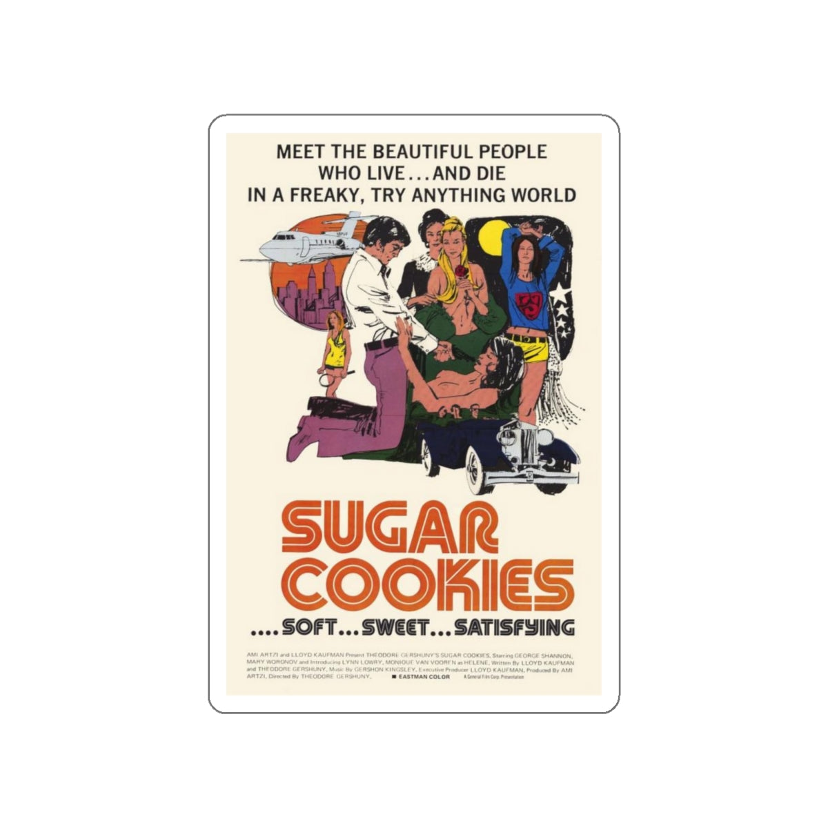 SUGAR COOKIES 1973 Movie Poster STICKER Vinyl Die-Cut Decal-White-The Sticker Space