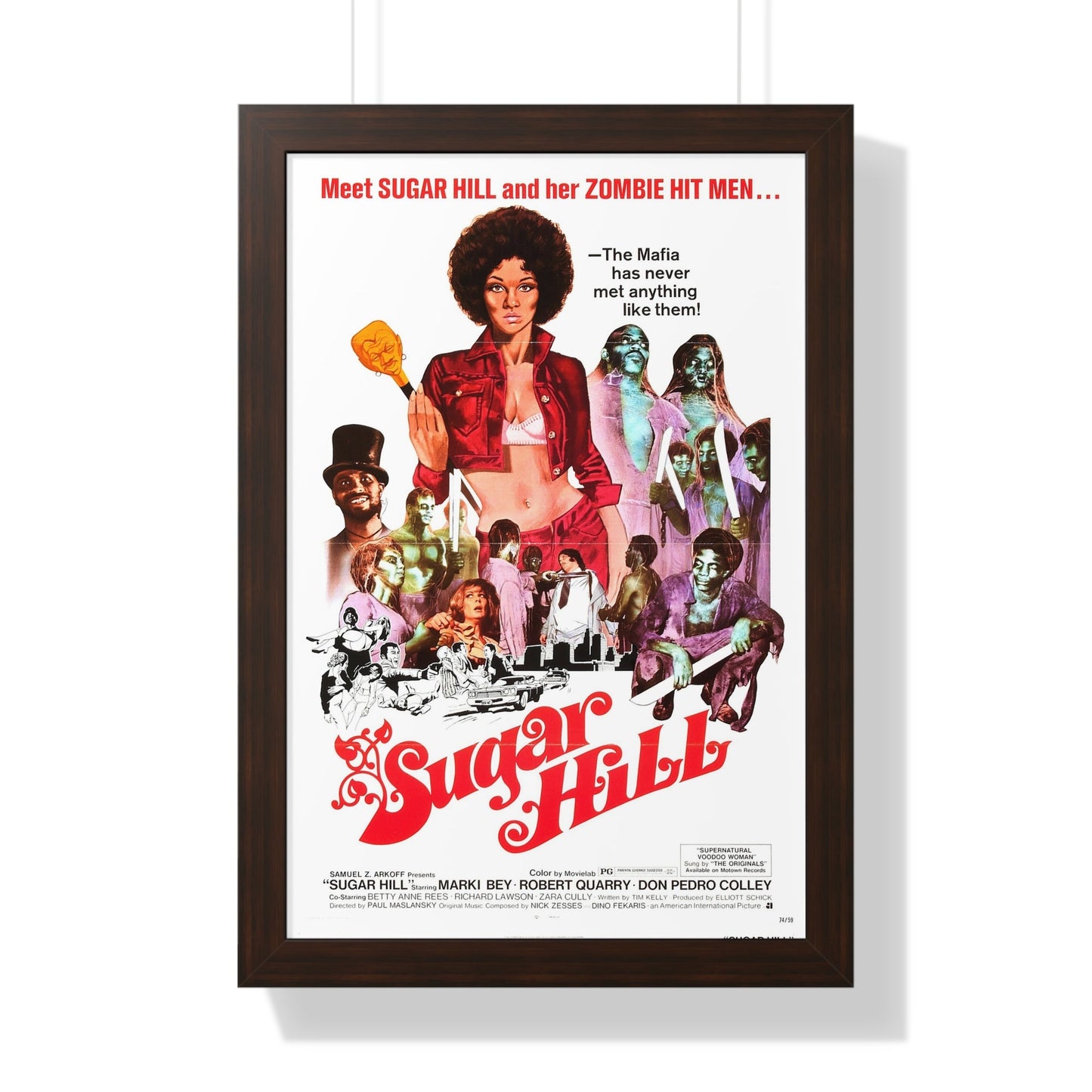 SUGAR HILL 1974 - Framed Movie Poster-16″ x 24″-The Sticker Space