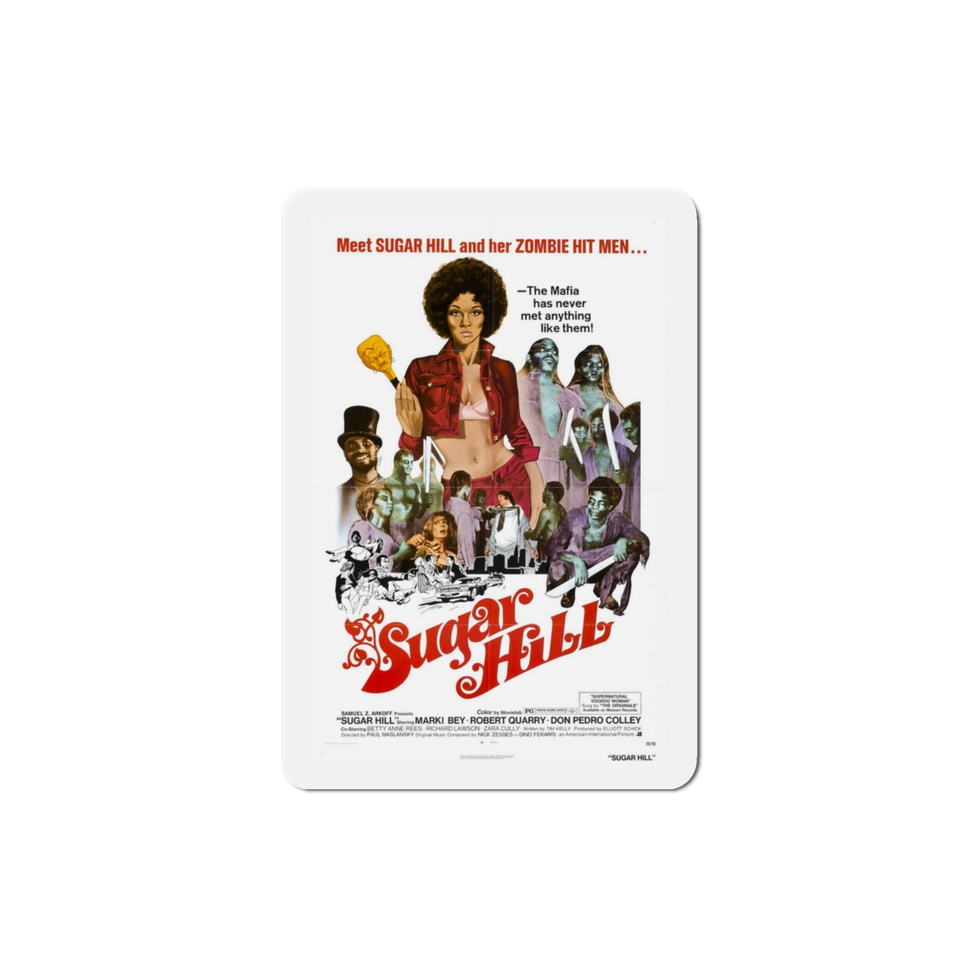 Sugar Hill 1974 Movie Poster Die-Cut Magnet-3" x 3"-The Sticker Space