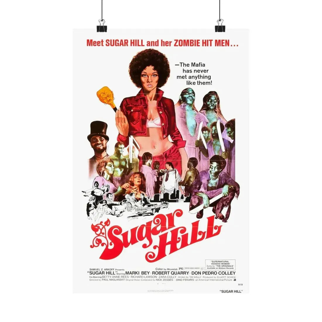 SUGAR HILL 1974 - Paper Movie Poster 12″ x 18″ Matte - The Sticker Space