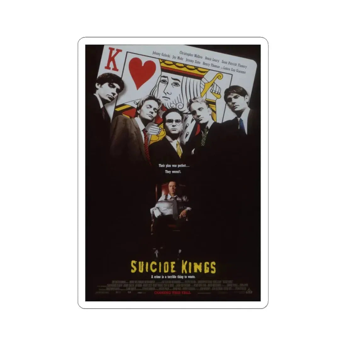 Suicide Kings 1997 Movie Poster - STICKER Vinyl Kiss-Cut Decal 6 Inch White - The Sticker Space