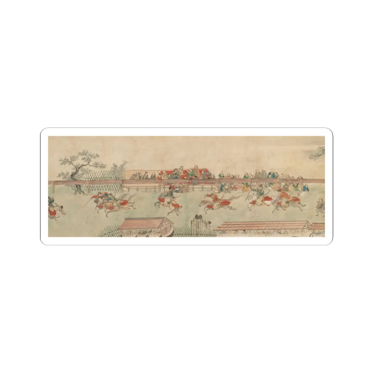 Sumiyoshi Hiromori - Horse Race at Kamo - 18th century v1 - STICKER Vinyl Kiss-Cut Decal
