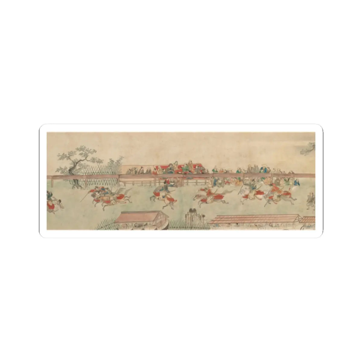 Sumiyoshi Hiromori - Horse Race at Kamo - 18th century v1 - STICKER Vinyl Kiss-Cut Decal