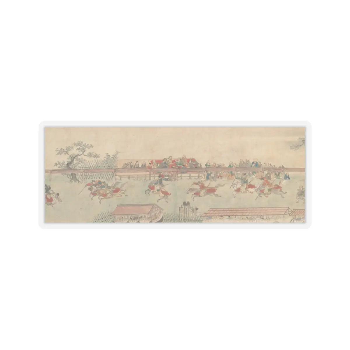 Sumiyoshi Hiromori - Horse Race at Kamo - 18th century v1 - STICKER Vinyl Kiss-Cut Decal