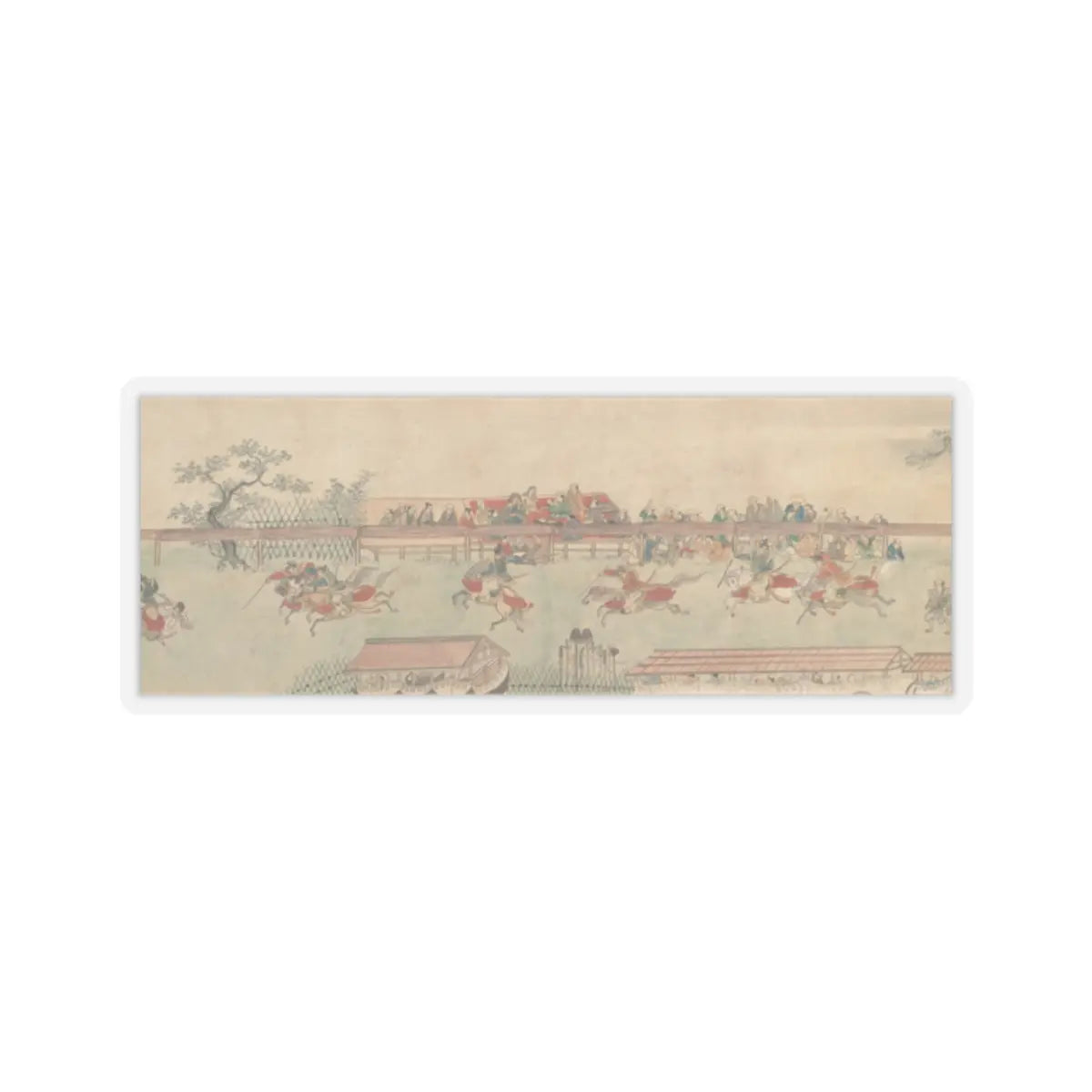Sumiyoshi Hiromori - Horse Race at Kamo - 18th century v1 - STICKER Vinyl Kiss-Cut Decal