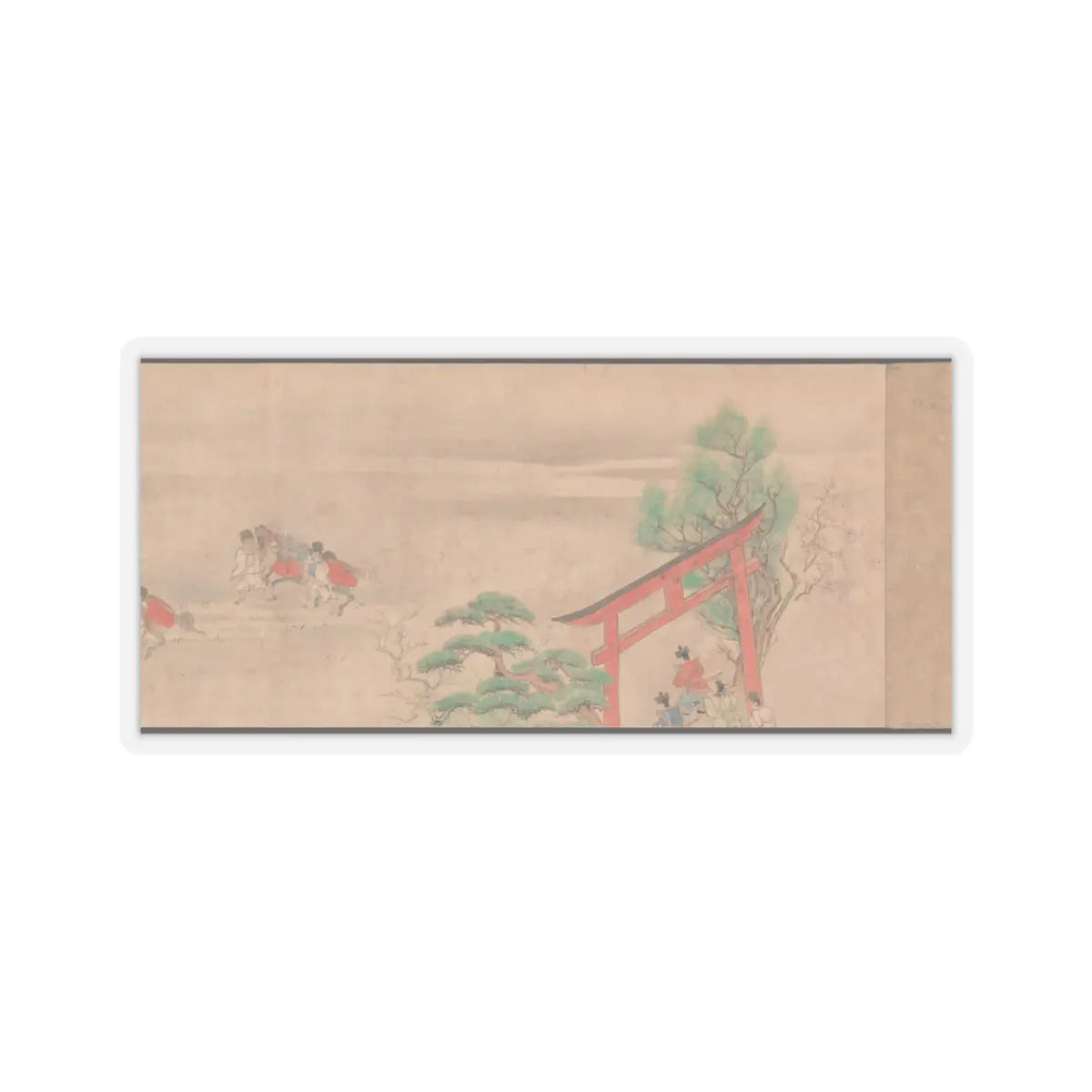 Sumiyoshi Hiromori - Horse Race at Kamo - 18th century v3 - STICKER Vinyl Kiss-Cut Decal
