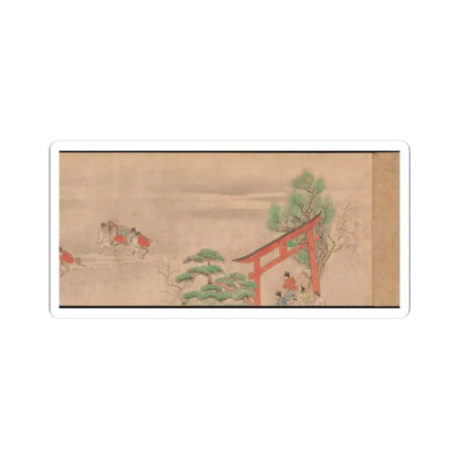 Sumiyoshi Hiromori - Horse Race at Kamo - 18th century v3 - STICKER Vinyl Kiss-Cut Decal