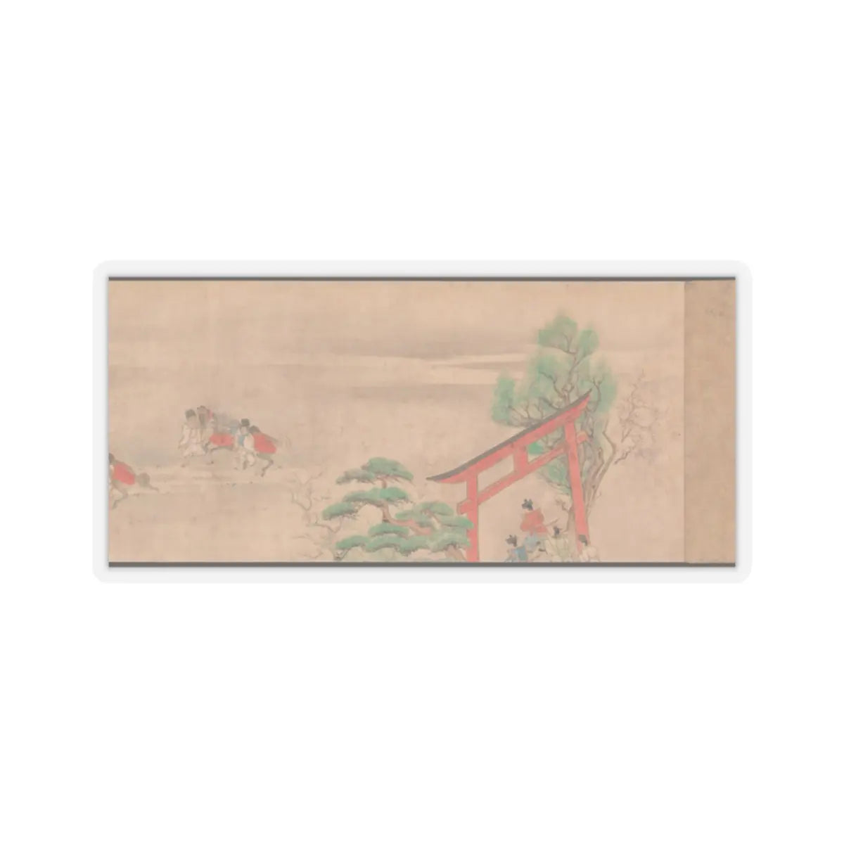 Sumiyoshi Hiromori - Horse Race at Kamo - 18th century v3 - STICKER Vinyl Kiss-Cut Decal