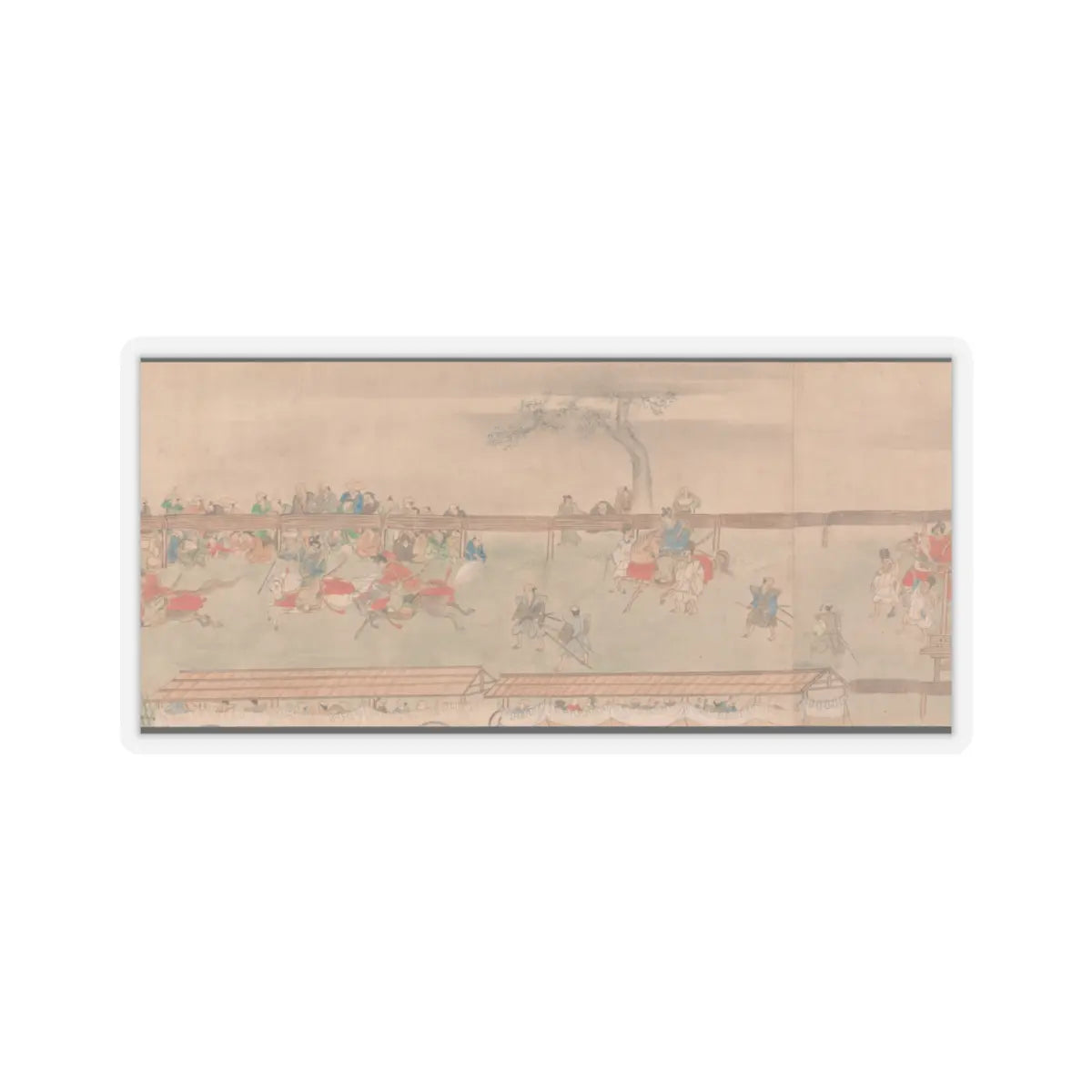 Sumiyoshi Hiromori - Horse Race at Kamo - 18th century v5 - STICKER Vinyl Kiss-Cut Decal