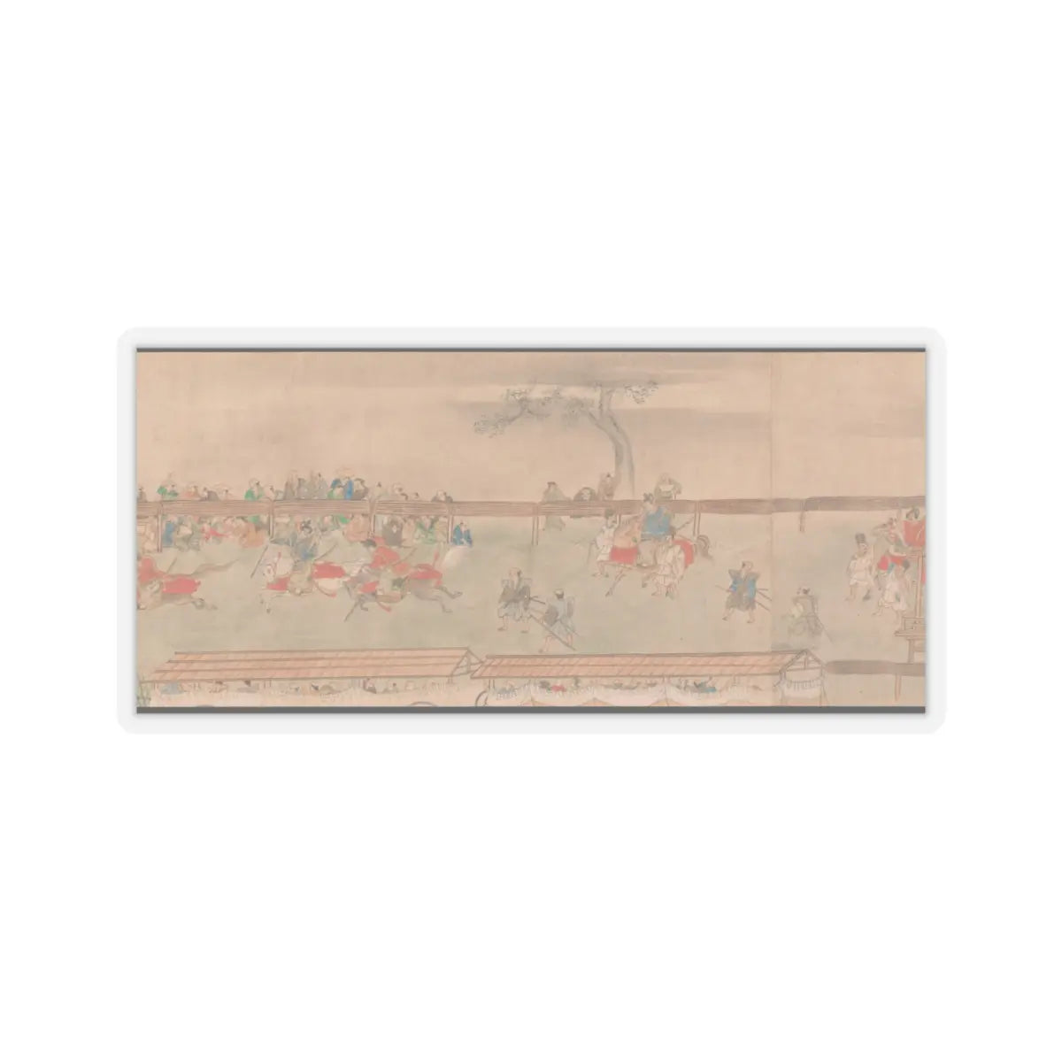 Sumiyoshi Hiromori - Horse Race at Kamo - 18th century v5 - STICKER Vinyl Kiss-Cut Decal