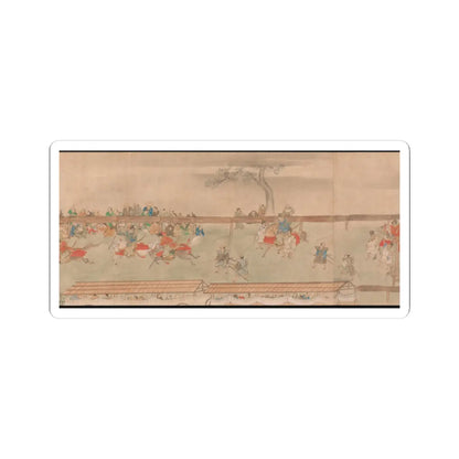 Sumiyoshi Hiromori - Horse Race at Kamo - 18th century v5 - STICKER Vinyl Kiss-Cut Decal