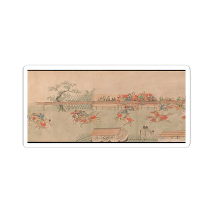 Sumiyoshi Hiromori - Horse Race at Kamo - 18th century v6 - STICKER Vinyl Kiss-Cut Decal
