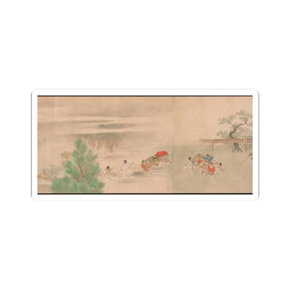 Sumiyoshi Hiromori - Horse Race at Kamo - 18th century v7 - STICKER Vinyl Kiss-Cut Decal