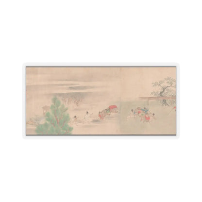 Sumiyoshi Hiromori - Horse Race at Kamo - 18th century v7 - STICKER Vinyl Kiss-Cut Decal