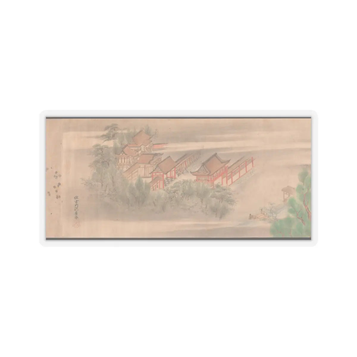 Sumiyoshi Hiromori - Horse Race at Kamo - 18th century v8 - STICKER Vinyl Kiss-Cut Decal