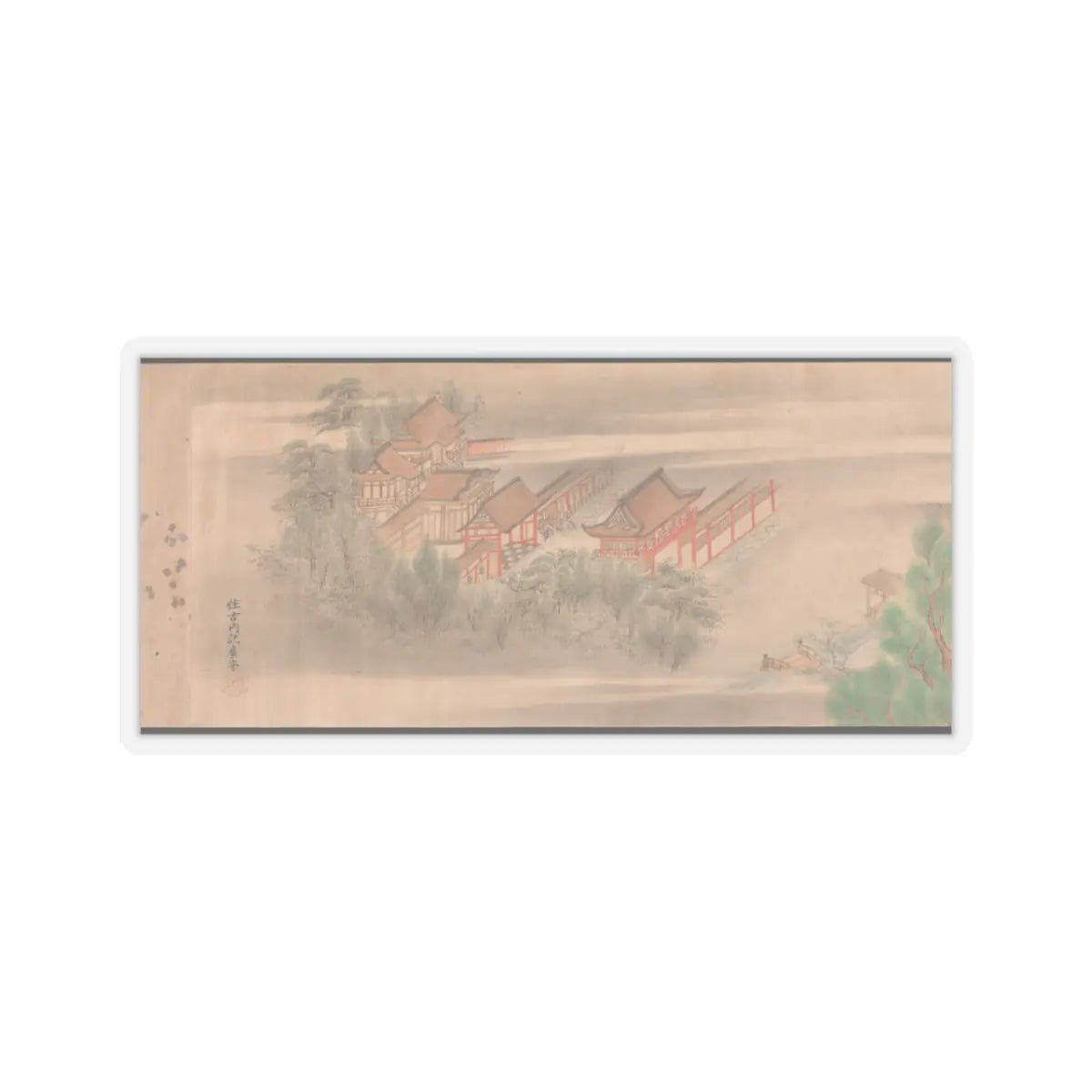 Sumiyoshi Hiromori - Horse Race at Kamo - 18th century v8 - STICKER Vinyl Kiss-Cut Decal