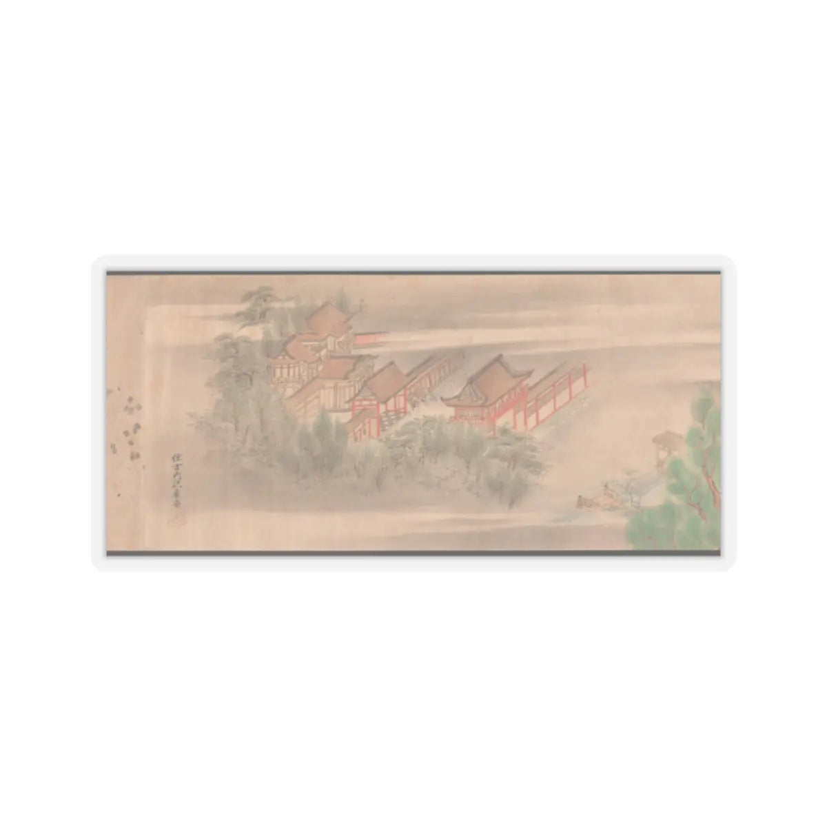 Sumiyoshi Hiromori - Horse Race at Kamo - 18th century v8 - STICKER Vinyl Kiss-Cut Decal