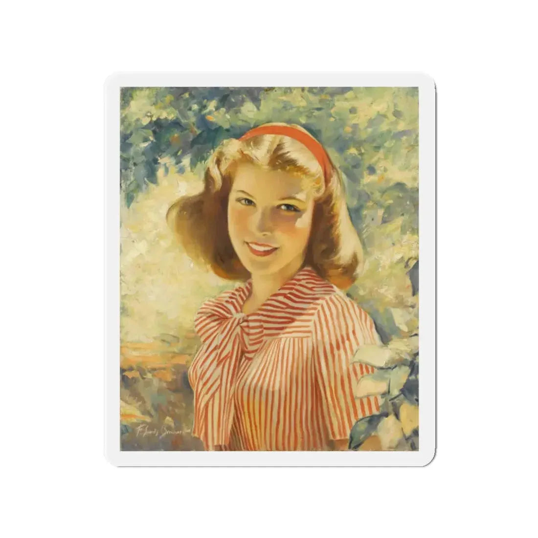 Summer Afternoon (Magazine Illustration) Refrigerator Magnet 2 Inch Die-Cut - The Sticker Space