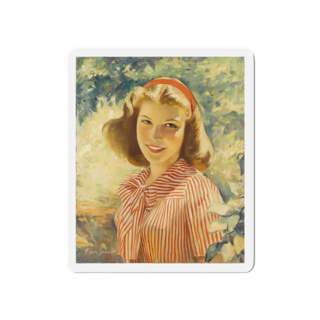 Summer Afternoon (Magazine Illustration) Refrigerator Magnet 3 Inch Die-Cut - The Sticker Space