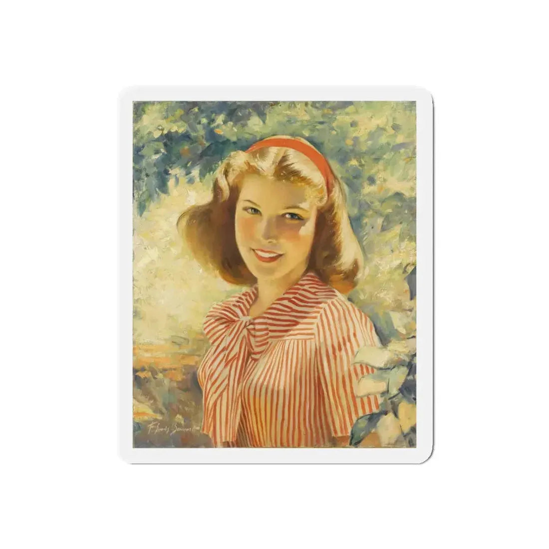 Summer Afternoon (Magazine Illustration) Refrigerator Magnet 4 Inch Die-Cut - The Sticker Space