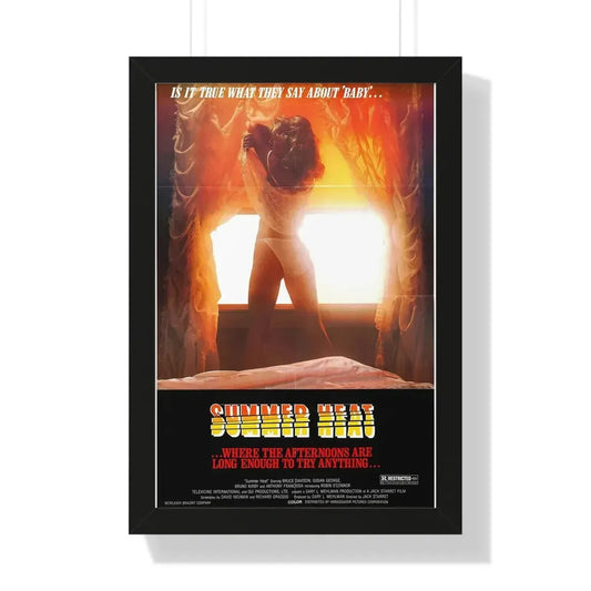 SUMMER HEAT 1987 - Framed Movie Poster 16″ x 24″ Black - The Sticker Space