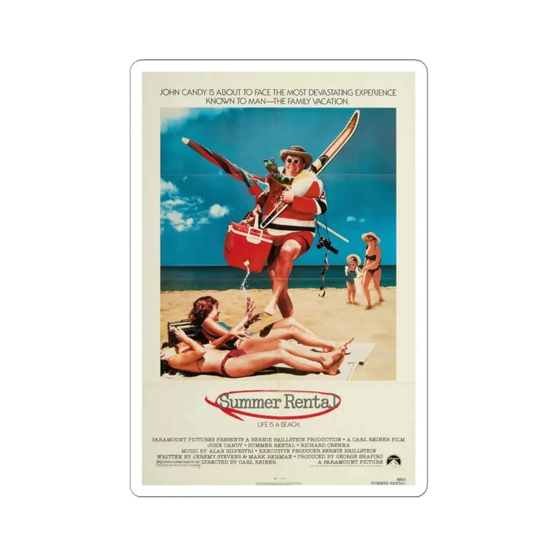 Summer Rental 1985 Movie Poster - STICKER Vinyl Kiss-Cut Decal 6 Inch White - The Sticker Space