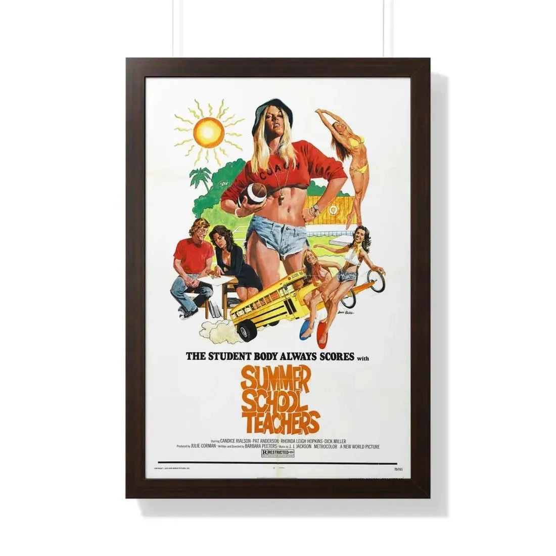 SUMMER SCHOOL TEACHERS 1974 - Framed Movie Poster 20" x 30" Walnut - The Sticker Space